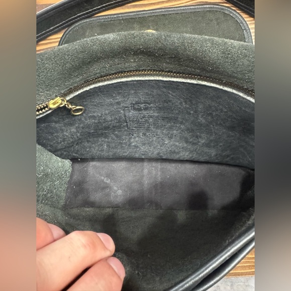 Coach Vintage Stewardess Black Leather Flap Shoulder Bag 9525 Rare Clean - Picture 10 of 11